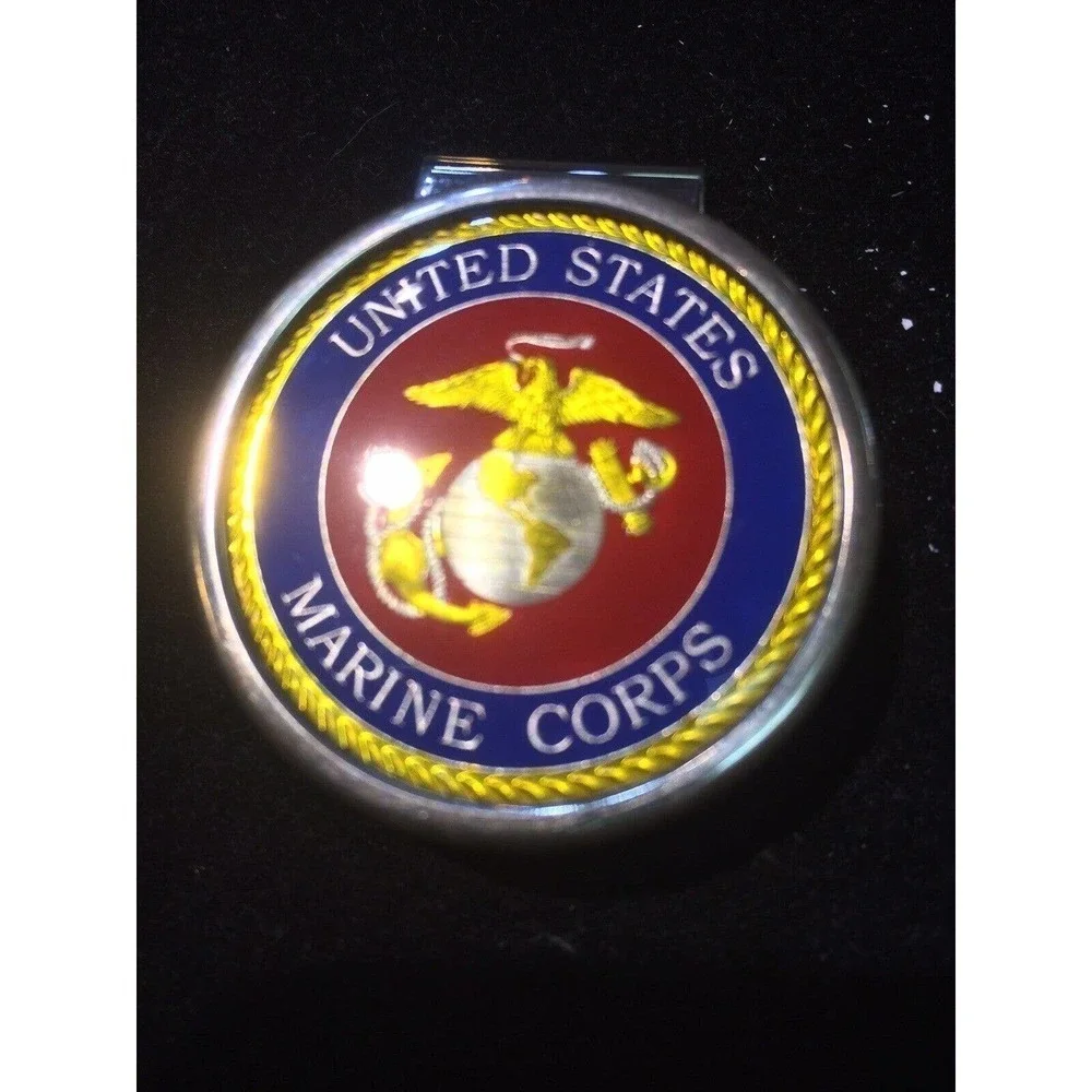 Money Clip United States Marine Corps Round Marine Seal Center Eagle Gift